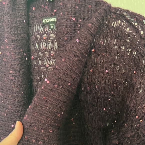 Express short sequin sweater - Picture 4 of 5